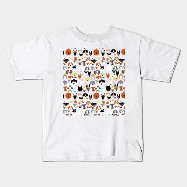 Parade of Dogs Kids T-Shirt by ApolloOfTheStars